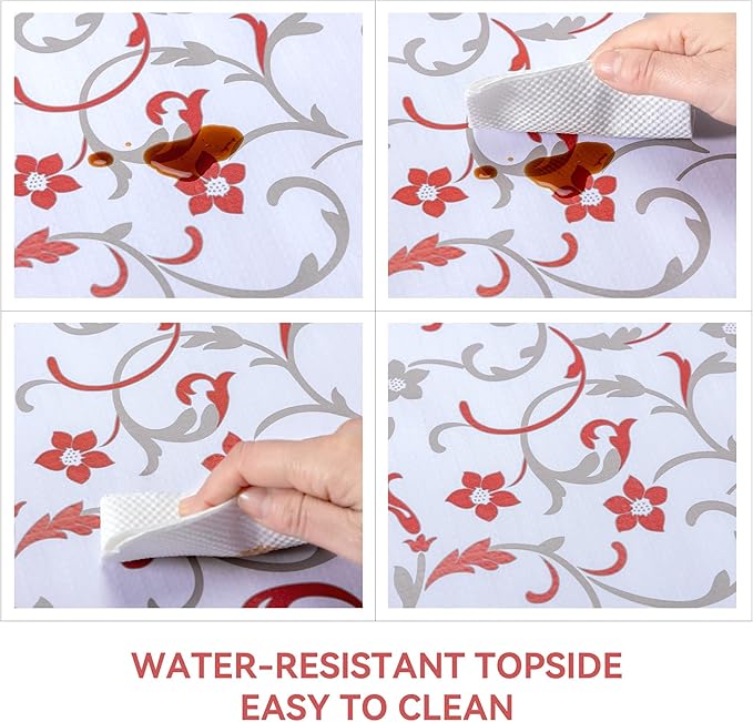 12" W x 120" L Floral Drawer and Shelf Liner for Cabinets, Non-Adhesive Strong Grip Non-Slip Flower Shelf Cabinet Kitchen Shelf Liners for Kitchen Cabinets - Image 5