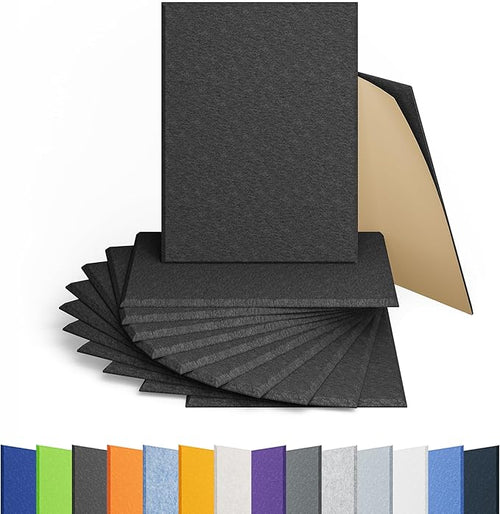 12 Pack Acoustic Panels Self Adhesive Sound Proof Foam, High Density Sound Acoustic Panel, 16X12X0.4 Inch 4:3 Rectangle Panels in Home, Office, Reccording Room, Studio,and more(Black) by Amantech