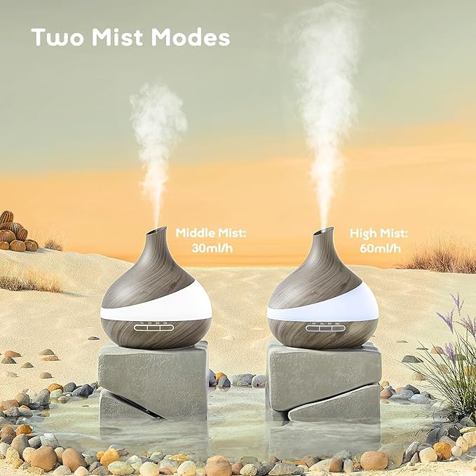 500ML Essential Oil Diffuser: Aroma Diffuser with Remote Control for Hotel Spa Yoga Room - Humidifiers for Bedroom with 14 Colors LED Night Light for Kids/Women Home Relaxation - Image 3