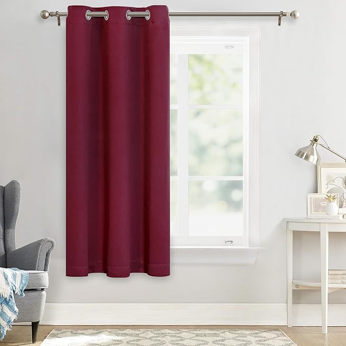 MYSKY HOME Grommet top Thermal Insulated Window Blackout Curtains, 42 x 63 Inch, Burgundy, 1 Panel - Image 7