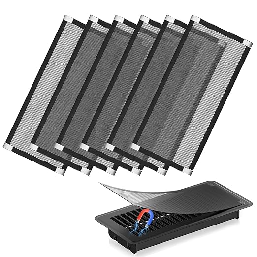 Upgraded Powerful Magnetic, Hon&Guan 4X 10 Inch Floor Vent Covers PVC Floor Register Vent Screens for Home Floor/Wall/Ceiling Catch Debris Hair Dust (6PCS) by HonGuan