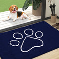 OLANLY Dog Door Mat for Muddy Paws 47x32, Paw Print Design, Absorbs Moisture and Dirt, Absorbent Non-Slip Washable Doormat, Quick Dry Chenille Mud Mat for Dogs, Entry Indoor Entryway Carpet, Navy Blue by OLANLY