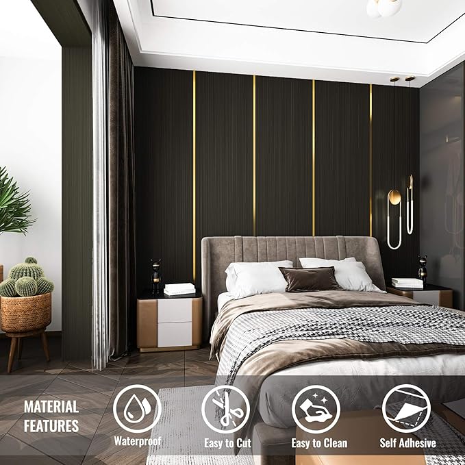 CRE8TIVE Bronze Black Stainless Steel Contact Paper Self Adhesive 24"x118" Wide Brushed Metallic Wallpaper Stick and Peel Rust Resistant Vinyl Roll for Kitchen Refrigerator Dishwasher Stove Appliances - Image 9