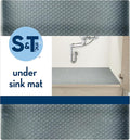 S&T INC. Under Sink Mat, Shelf Liner for Kitchen Cabinet Non-Adhesive, Waterproof Drawer or Cabinet Liner, 24 Inches x 48 Inches, Grey Plastic, 1 Pack by STINC
