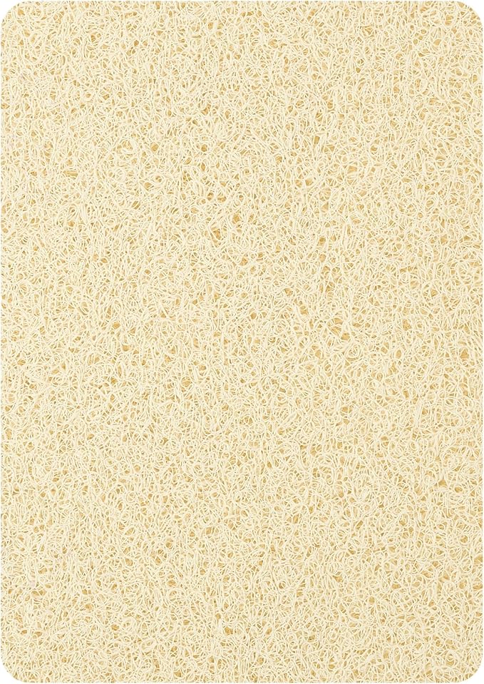 Enkosi Loofah Non-Slip Shower Mat - Shower Floors, Bathtub, Bathrooms, Wet Areas - Cushioned Bath Mat with Drain Holes - Quick Dry PVC, Secure Safety Pad Without Suction Cups (32x24 Light Beige) by ENKOSI