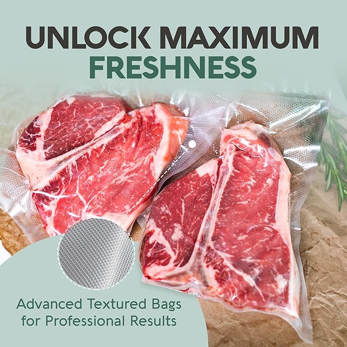 Avid Armor Vacuum Sealer Bags Quart 8x12 Inch 100 Pack for Food Saver, Seal a Meal Vacuum Seal Machines, Commercial Grade Heavy Duty BPA Free for Sous Vide and Meal Prep Precut Storage Bag - Image 2