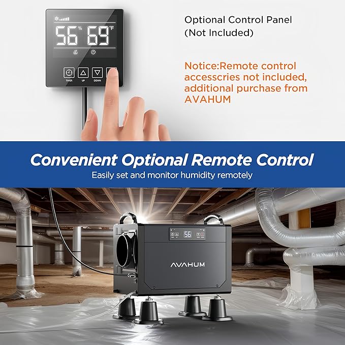 120 Pint Crawl Space Dehumidifier Commercial Energy Star Efficient Certified Dehumidifier for Basement,Whole House with Drain Hose,Large Capacity, Water Damage Unit,Portable, Auto Defrost - Image 4