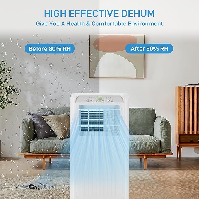 GarveeHome Portable Air Conditioner, 10,000 BTU Quiet AC for Bedroom, Ventless Design with Auto Evaporation, 3 in-1 Cooling/Dehumidifier/Fan, Portable Room Air Conditioner. - Image 6