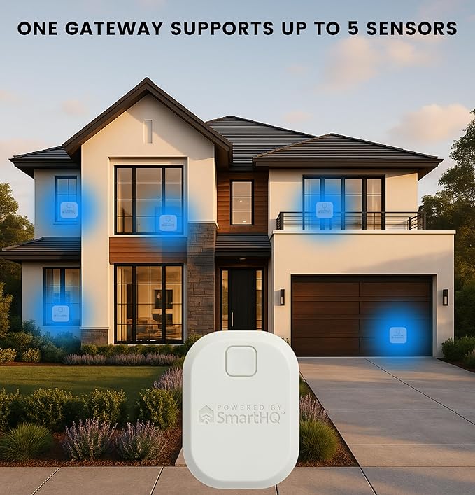 SmartHQ™ WiFi Water Leak Detector, Personal Security Water Leak Alarm with App Alerts, Wireless Leak Detection for Bathroom, Laundry Room, Basement, Garage, 3-Pack (Battery Included) - Image 2