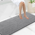 Smiry Luxury Chenille Bathroom Rugs 59x20, Extra Soft and Absorbent Shaggy Bath Mat, Machine Washable, Non-Slip Plush Carpet Runner for Tub, Shower, and Floor, Home Decor Accessories, Grey by Smiry
