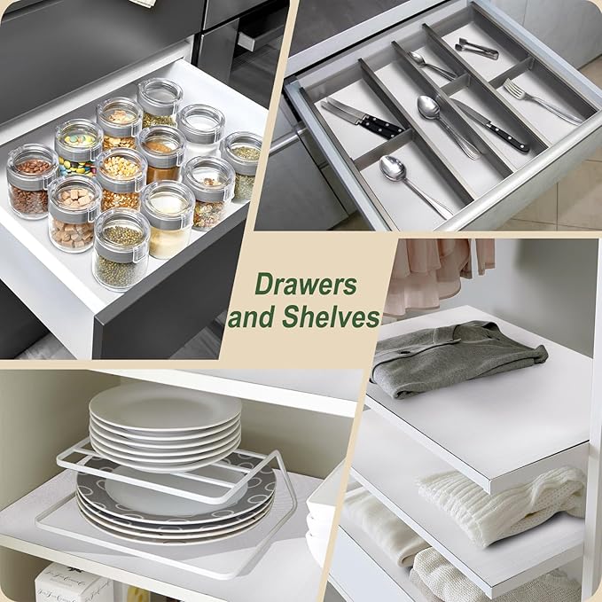 Practical White Shelf Liners for Kitchen Cabinets 18" x30FT, Non-Adhesive Drawer Liner, Non-Slip Strong Grip Cabinet Liner Thickened Mats Waterproof Shelf Paper for Countertop, Cupboard, Dressers - Image 9