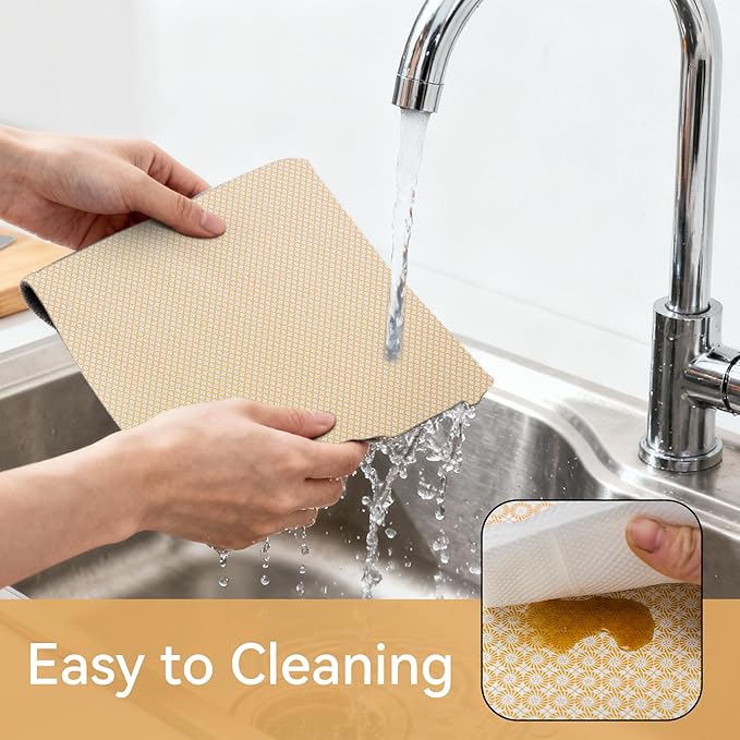 FIFTY FEET 18"x96" Non-Adhesive Shelf Liner for Kitchen Cabinets and Drawers, Washable Non-Slip PVC Cabinet Liner (Yellow Circle)(9 Roll) - Image 4