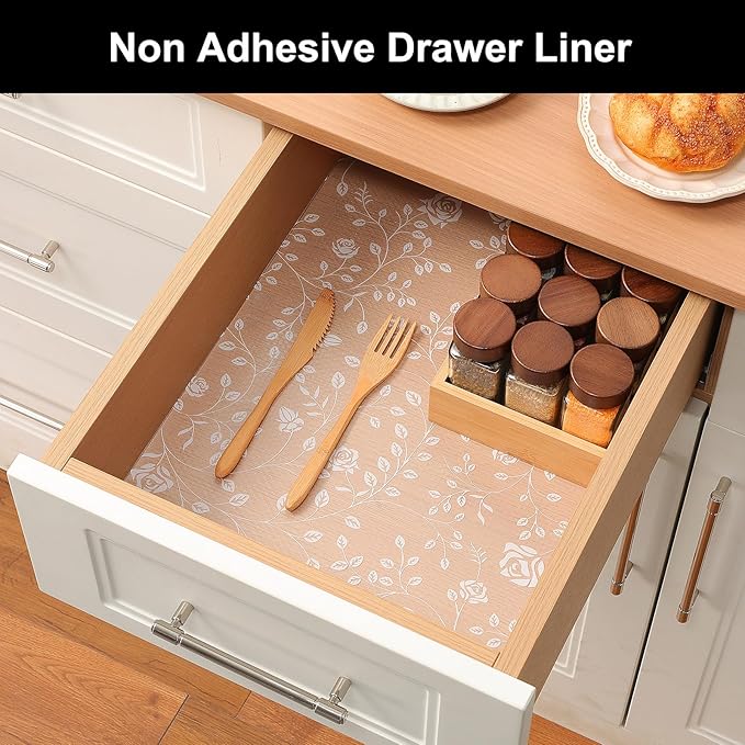 Cooyes Shelf Liner – Premium Non-Adhesive Cabinet & Drawer Liner for Kitchen – Waterproof Shelf Paper with Modern Pattern – Durable EVA Cabinet Mat – Easy to Cut （17.5" W x 197" L） - Image 5