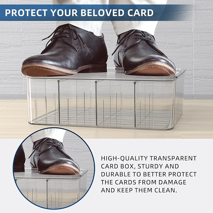 Transparent Trading Card Storage Box-Holds 2000+ Loose Cards-Plastic Card Deck Box for Baseball Cards/for Toploaders/for Graded Card/for MTG/for Magnetic Etc. - Image 7