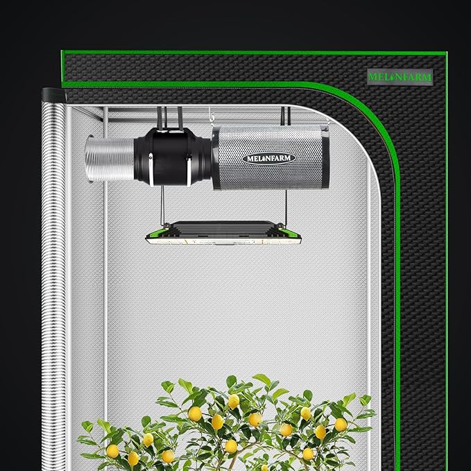 MELONFARM Air Filtration Kit 4", Built-in 14cm Fan Low Nois Carbon Filter with 12-Speed Controller, 8' Ducting & 6" Vent Cover, Cooling & Ventilation System for Grow Tents, Indoor Gardening 4" x 11" - Image 8