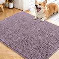 OLANLY Dog Door Mat for Muddy Paws 40x32, Absorbs Moisture and Dirt, Absorbent Non-Slip Washable Doormat, Quick Dry Chenille Mud Mat for Dogs, Entry Indoor Entryway Carpet for Inside Floor, Deep Plum by OLANLY
