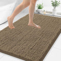 Smiry Luxury Chenille Bathroom Rugs 50x30, Extra Soft and Absorbent Shaggy Bath Mat, Machine Washable, Non-Slip Plush Carpet Runner for Tub, Shower, and Floor, Home Decor Accessories, Camel by Smiry