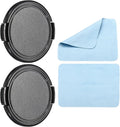 PATIKIL Camera Lens Cap, 2 Pack Sides Pinch Front Lens Cover with Microfiber Cleaning Cloth for 58mm Thread Universal DSLR Lenses for Nikon, for Fujifilm, for Pentax, for Leica by PATIKIL