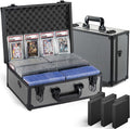 Graded Card Storage Box, Trading Cards Slab Carrying Case, 6 Row Hard Sports Cards Holder Boxes with 6 Dividers Fits for PSA BGS SGC Top Loaders Collection by Unknown