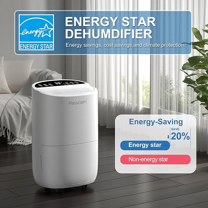 Energy Star Smart Dehumidifier for Home & Basement, Up to 2000 Sq. Ft, 35 Pints (95°F, 90% RH), 37dB Ultra Quiet with Sleep Mode, App Control, Child Lock & Continuous Drain Hose Included - Image 2