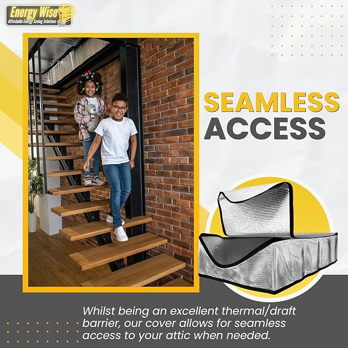 Premium Attic Door Insulation Cover, 25″x54″x11″, Extra Thick Double Bubble Cover for Pull Down Stairs, Air Tight Attic Stairs Insulation with Easy Zipper Access (Stapler Included) - Image 7