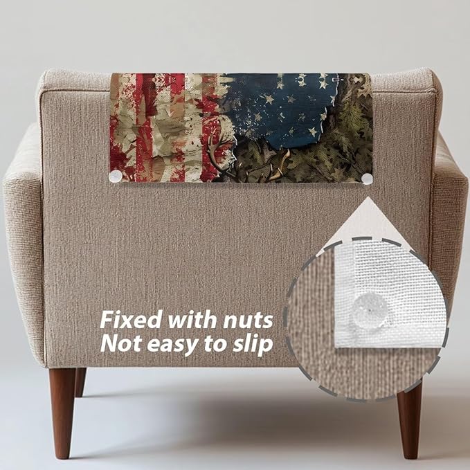 American Flag Elk Headrest Cover for Recliner Anti-Slip Headrest Protector Super Soft Slipcover for Head Rest, Loveseat Protector - Image 4