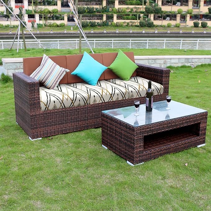 Fuloon Sofa Cushion Covers, Stretch Printed Seat Cushion Cover Couch Seat Slipcovers Washable Furniture Protector for Armchair Loveseat Sofa (Green, 3 PCS) - Image 2
