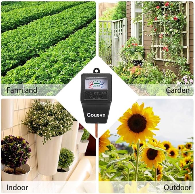 Soil Moisture Meter, Plant Moisture Meter Indoor & Outdoor, Hygrometer Moisture Sensor Soil Tester Plant Water Meter for Potted Plants Garden, No Battery Needed (Black) - Image 7