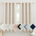 NICETOWN 100% Absolutely Blackout Linen Curtains with Thermal Insulated White Liner, Beige, 52" Wide by 63" Long, 2 Pieces, Anti-Rust Grommet Natural Burlap Fabric Window Drapes for Bedroom/Kids Room by NICETOWN