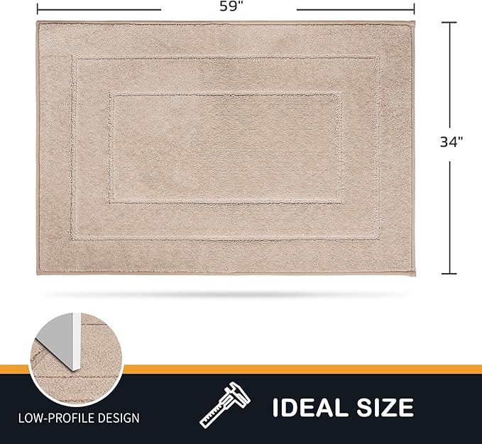 PURRUGS Dirt Trapping Door Mat 34" x 59", Non-Slip/Skid Machine Washable Entryway Area Rug, Dog Doormat, Super Absorbent Welcome Mat for Muddy Wet Shoes and Paws, Beige - Image 2