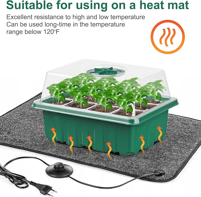 12 Pack Seed Starter Tray Seed Starter Kit (144 Cells Total Tray) with Humidity Adjustable Dome, for Seeds Growing Starting Plant Germination Trays, Mini Green House Germination Trays. - Image 7