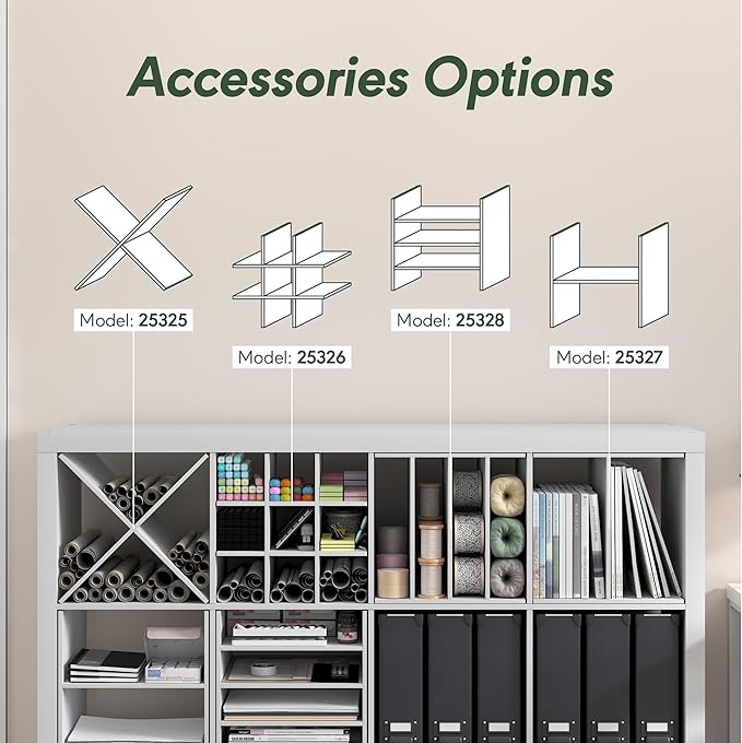 Furinno Cubicle Cube Insert, X-Shelf Cube Organizer, 3-Shelf Accessory, Fits into Furinno Triple Thick Cubes, IKEA Kallax, for Organizers and Storage, White - Image 6
