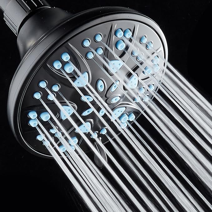 AquaDance Antimicrobial – Anti-Clog High-Pressure 6-Setting Head with Microban Nozzle Protection from Growth of Mold, Mildew & Bacteria for Stronger Shower 4", Aqua Blue Jets - Image 9