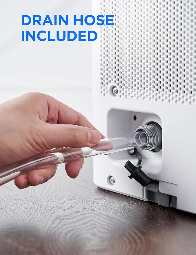 Midea Cube 50 Pint Dehumidifier for Basement and Rooms at Home for up to 4,500 Sq. Ft., Smart Control, Compatible with Alexa (White), Drain Hose Included - Image 7
