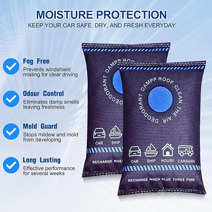 Reusable Dehumidifier Bags, Car Moisture Absorber for Windows Interior, Portable Condensation Prevention for Wardrobe, Closet, Basement, RV, Camper Storage (4, Purple) - Image 5