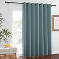 NICETOWN Greyish Blue Blackout Curtains W100 x L84 for Sliding Door, Grommet Thermal Insulated Light Blocking Window Treatments for Bedroom/Living Room, 1 Panel by NICETOWN