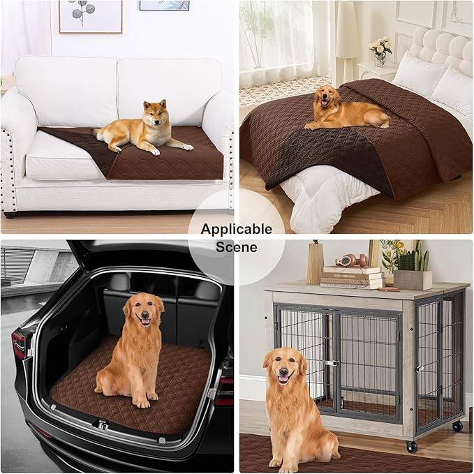 Smiry Reversible Waterproof Couch Covers for Sofa, Washable Dogs Pet Couch Covers for 3 Cushion Sofa Pet Friendly, Water Resistant Furniture Protector Slipcover, Geometric (30"x70", Brown/Chocolate) - Image 7