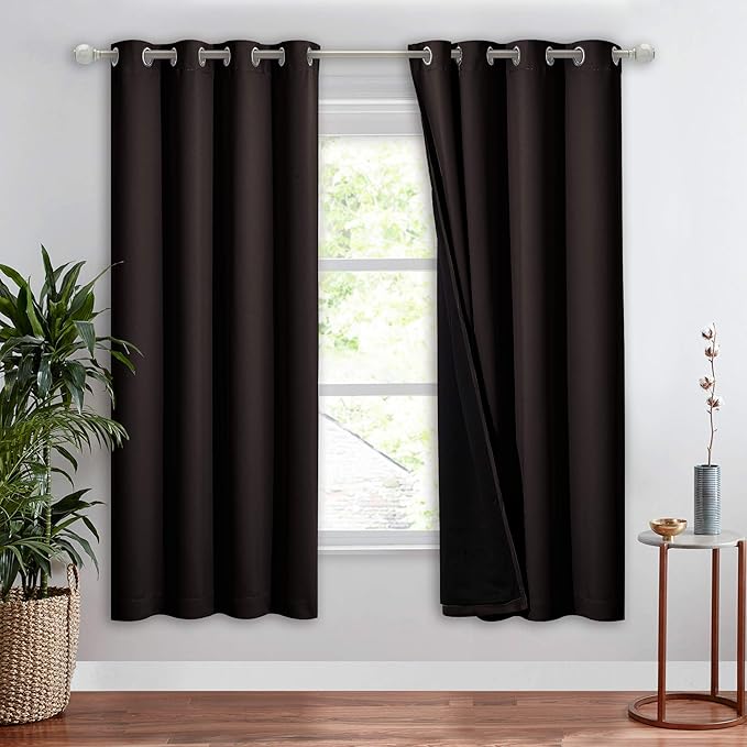 NICETOWN Cold Blocking Curtains, Full Shade Curtain Panel, Energy Smart & Noise Blocking Out Blackout Drape for Apartment Window, Thermal Insulated Guest Room Lined Window Dressing(Navy, 52 x 72 inch) by NICETOWN