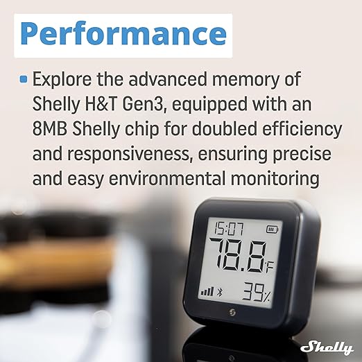 Shelly H&T Gen3 Black | Wi-Fi and Bluetooth Smart Temperature & Humidity Sensor with Remote App Control & Monitoring | Smart Scenes | Notification Alerts | LCD Display | Free Data Storage Export - Image 6
