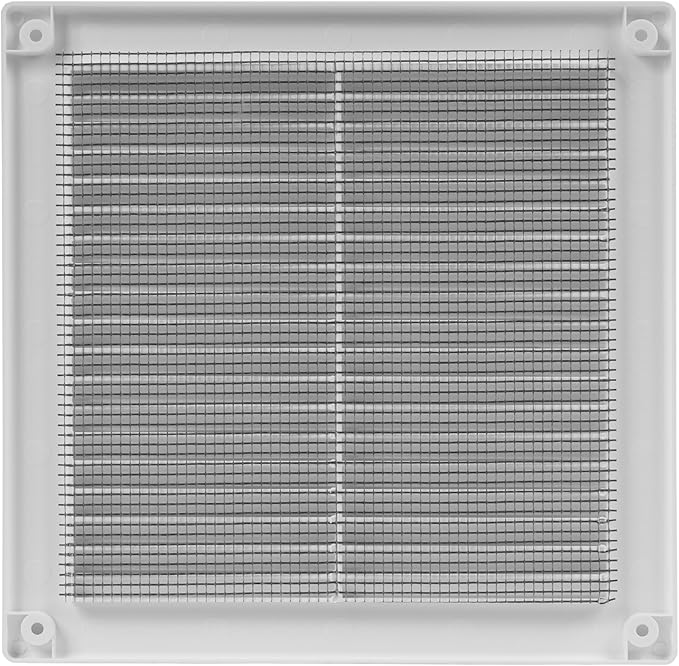 10" x 10" (Outer Size) Square Air Vent Cover – White Plastic Vent Deflector - Screen Mesh, Surface Mount Wall Ceiling – Cold Air Return Soffit Air Vent Cover - Register Indoor Outdoor - Image 9