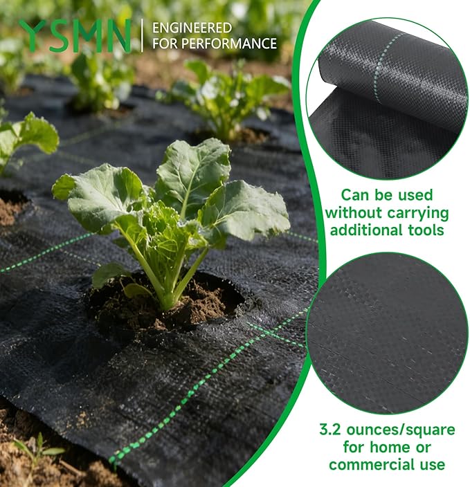 Weed Barrier Fabric Planting Cover - 3 x 150 FT Heavy Duty Landscape Fabric Ground Cover Block for Outdoor Planting - Image 4