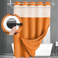 No Hook Shower Curtain and Liner Set,Orange Hotel Waffle Shower Curtain with Liner 75" L x 72" W by Unknown