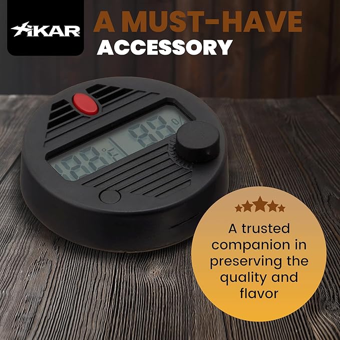 HygroSet II Round Adjustable Digital Hygrometer for Humidors with Easy Calibration & 10 Second Refresh Rate | Precision Temperature & Humidity Monitoring for Enthusiasts - Battery Included - Image 4