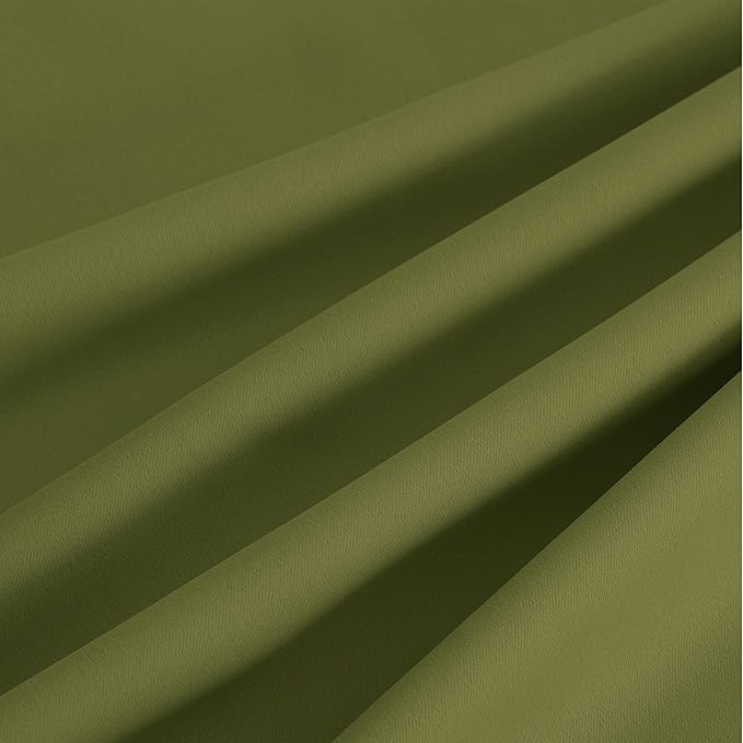 NICETOWN Room Darkening Draperies Curtains Panels, 2 Panels Olive Green W52 x L84 - Image 9