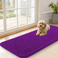 OLANLY Dog Door Mat for Muddy Paws 47x20, Absorbs Moisture and Dirt, Absorbent Non-Slip Washable Doormat, Quick Dry Chenille Mud Mat for Dogs, Entry Indoor Entryway Carpet for Inside Floor, Purple by OLANLY