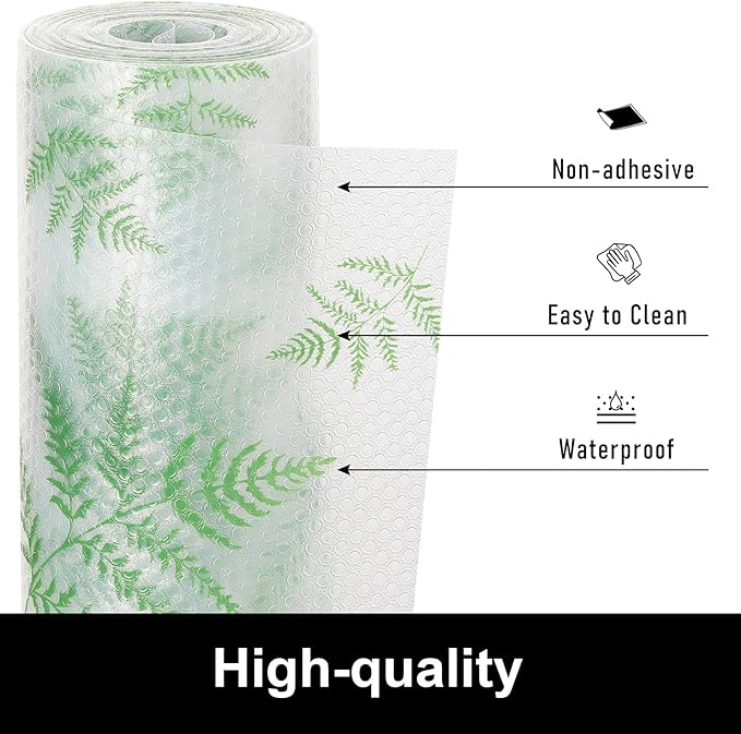 Cooyes Shelf Liner Drawer Liners, Shelf Liners for Kitchen Cabinets, Non Adhesive Cabinet Liner, EVA Waterproof Non-Slip Refrigerator Liners for Kitchen, Drawer（17.5" W x 360" L） - Image 2
