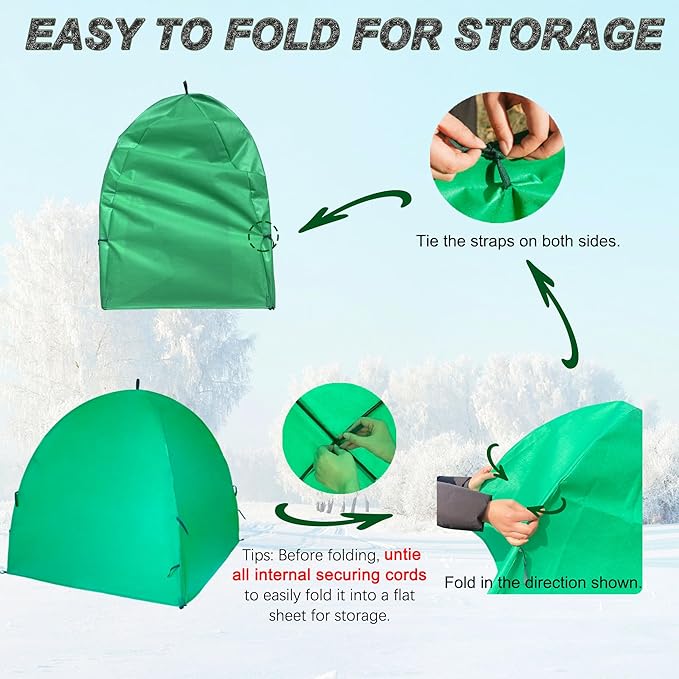 40″*40″*31″ Winter Plant Warm Covers - Raised Bed Cover, Garden Row Accelerator, Warm Tent Freeze Protection Humidity Domes for Germination, Seedling Propagation Protecting Plants from Animals 2 PCS - Image 6