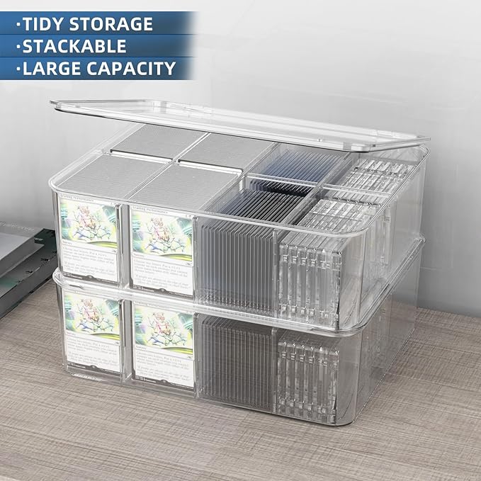 Transparent Trading Card Storage Box-Holds 2000+ Loose Cards-Plastic Card Deck Box for Baseball Cards/for Toploaders/for Graded Card/for MTG/for Magnetic Etc. - Image 4