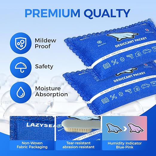 150g (6 Pack) Reusable Silica Gel Desiccant Packs for Storage Spaces Color-Changing Indicator Reusable Desiccant Packs for Storage Boxes, Wardrobes, Electronic Devices, 3D Printing Materials - Image 3