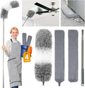 4 Pcs Dusters for Cleaning, 2 in 1 Microfiber Dusters and Retractable Gap Dust Cleaner with 1 Microfiber Dusting Cloths Long Handle 30-100 Inches Extension Pole for Ceiling Fan Cleaning Supplies by AURUZA